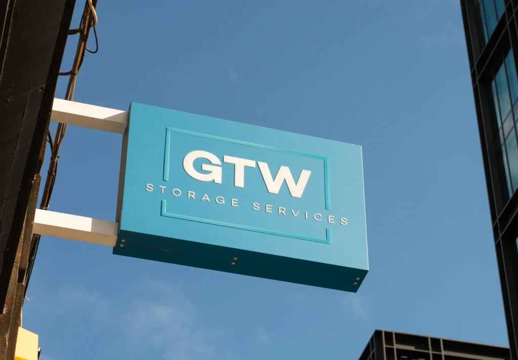 GTW Storage sign outside the Glasgow building